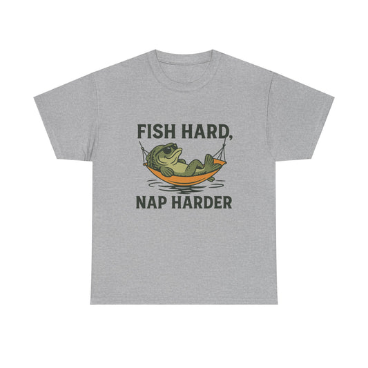 Fish Hard, Nap Harder Funny Fishing Shirt